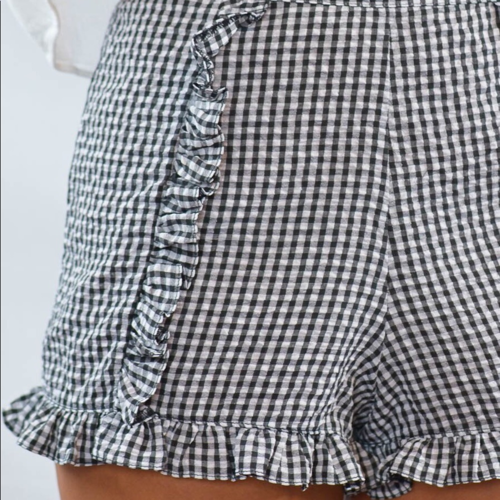 Black Gingham Shorts